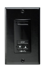 Somfy DecoFlex 1 Channel RTS Wireless Wall  Switch Black  1810899 Free Shipping | Florida Automated Shade