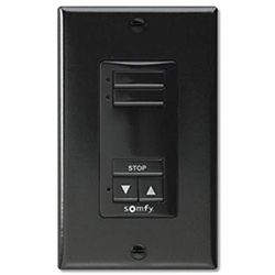 Somfy DecoFlex WireFree 2 Channel Wall Switch  Black 1811067