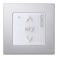 Somfy Smoove 1 RTS Single Channel Surface Mount Pure Wall Switch 1811533 with Silver Matte cover plate 9015025