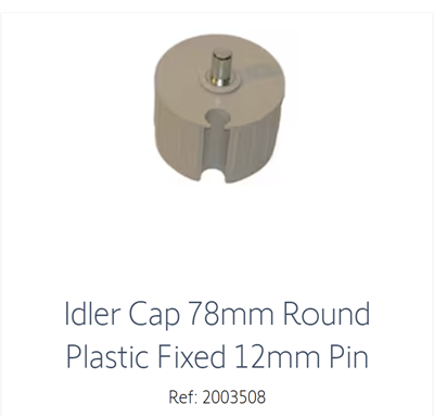 PLUG END ABS D78 DROP PIV D12  Idler Cap 78mm Round Plastic Fixed 12mm Pin