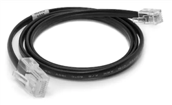Somfy 4-Conductor 26 AWG Modular Cable RJ9 to RJ45 - 2.5 ft. (Data Only, Black) Cable 9018541