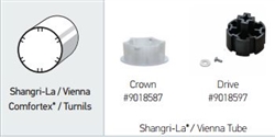 Somfy R28 Crown & Drive Adapter Kit for Old Style Shangri-La/ Vienna, Comfortex/ Turnils Shade Tubes: 9018587 9018597
